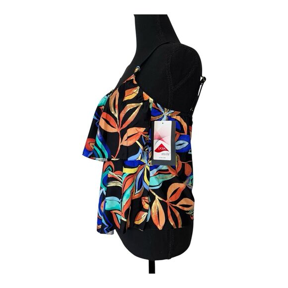 Maxine Of Hollywood Watercolor Expressions Two Tiered Tankini Top - Picture 3 of 13